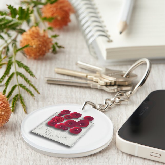 objet_4_variations on the ruby acrylic key ring (Front Right)