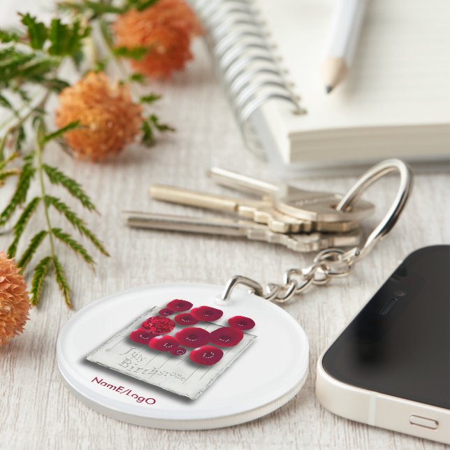 objet_4_variations on the ruby acrylic key ring (Front Right)