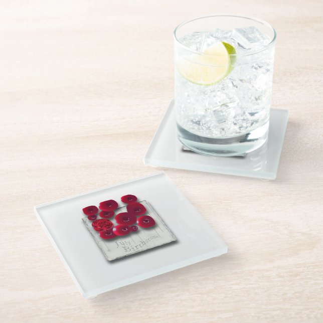 objet_4_variations on the ruby glass coaster (Angled)