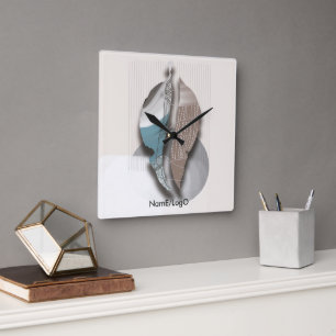 objet_8_autumn leaves_1 square wall clock