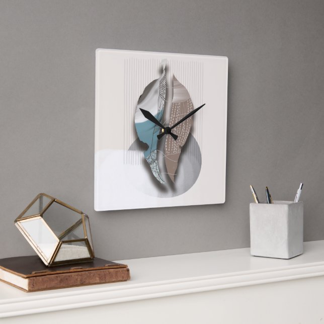 objet_8_autumn leaves_1 square wall clock (Office)