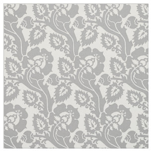 Oblique Floral, Silver-White Fabric