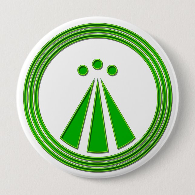 OBOD Symbol Neon Green 10 Cm Round Badge (Front)