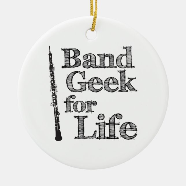 Oboe Band Geek Ceramic Ornament (Front)