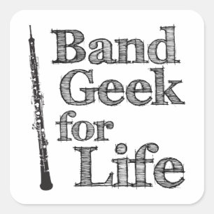 Oboe Band Geek Square Sticker