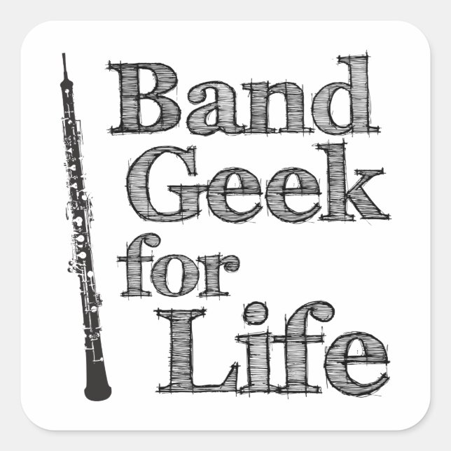 Oboe Band Geek Square Sticker (Front)