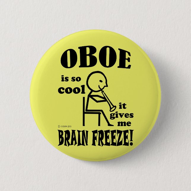 Oboe, Brain Freeze 6 Cm Round Badge (Front)