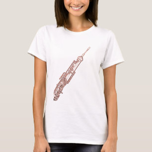 Oboe Brown Ink Drawing Shirt