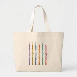 Oboe Crayons Large Tote Bag