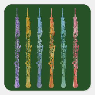 Oboe Crayons Square Sticker