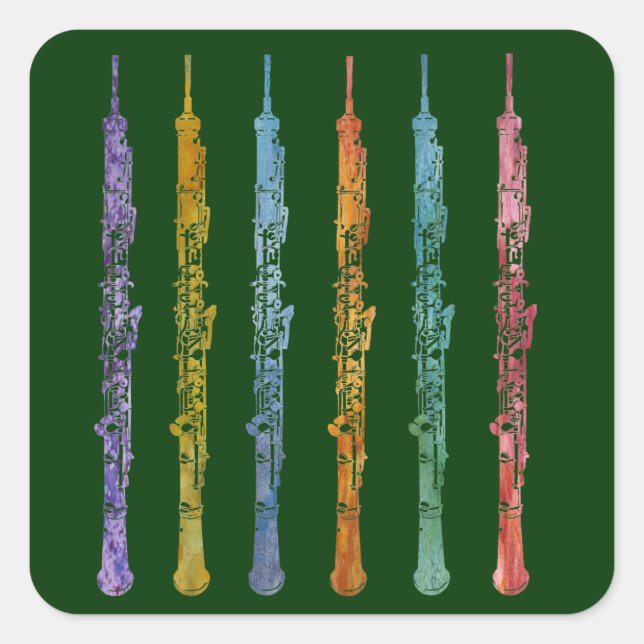 Oboe Crayons Square Sticker (Front)