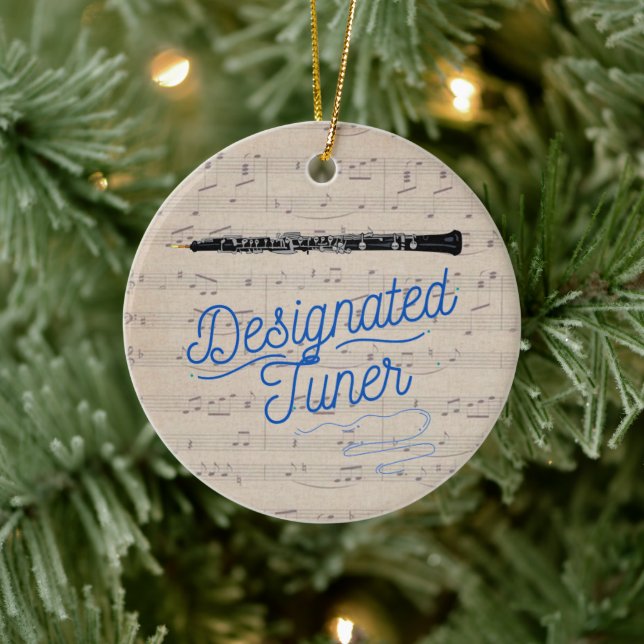 Oboe Designated Tuner Quote Funny Oboist    Ceramic Ornament (Tree)