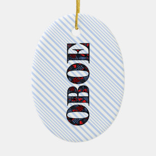 Oboe Heart Text Ceramic Ornament
