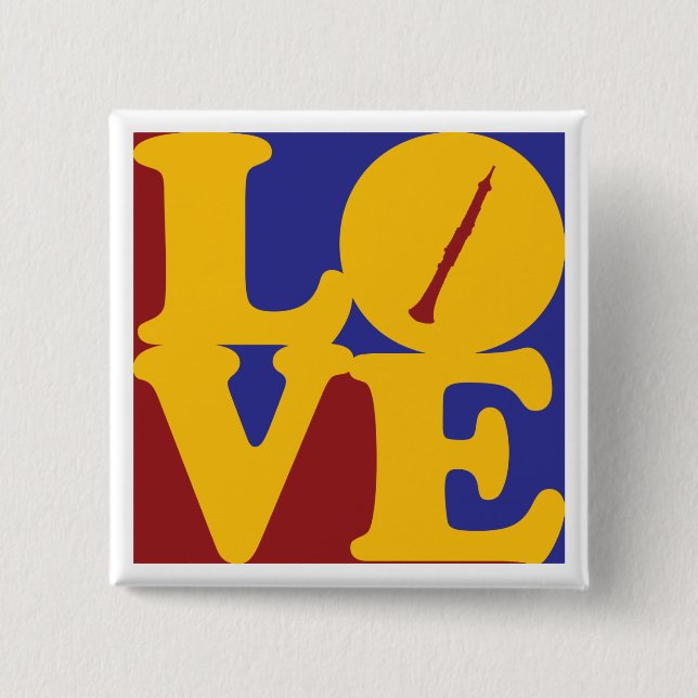 Oboe Love 15 Cm Square Badge (Front)