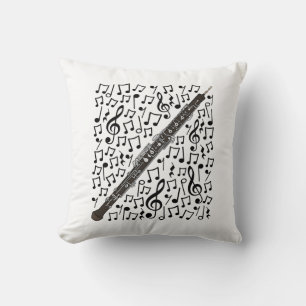 Oboe Musical Notes Oboist Woodwind Music Teacher Cushion