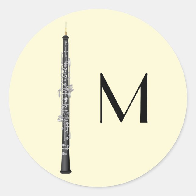 Oboe Musician Music Teacher Classic Round Sticker (Front)
