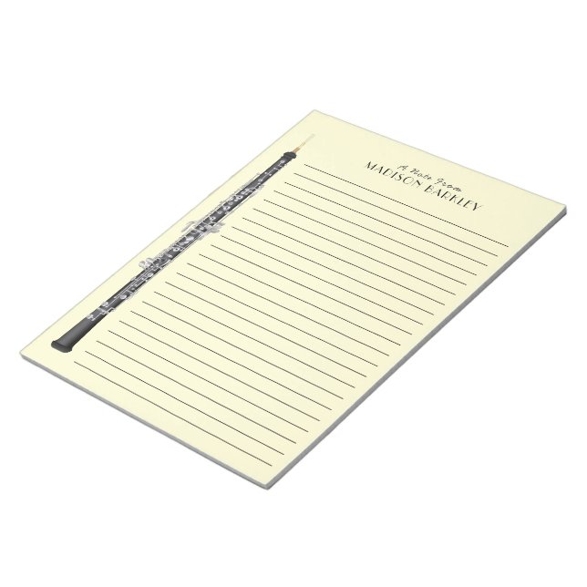 Oboe Musician Music Teacher Notepad (Angled)