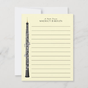 Oboe Musician Music Teacher Thank You Card