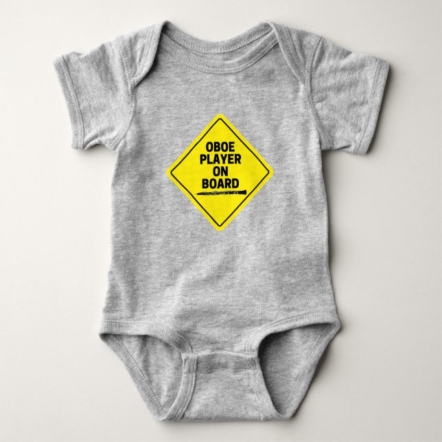Oboe Player On Board Funny Oboist     Baby Bodysuit (Front)