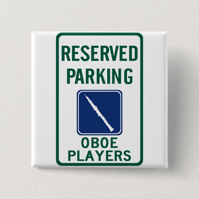 Oboe Players Parking 15 Cm Square Badge (Front)