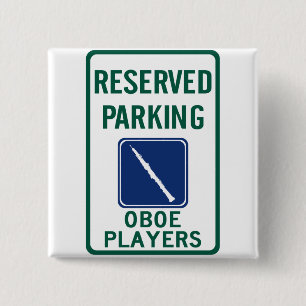 Oboe Players Parking 15 Cm Square Badge