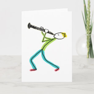 Oboe Playing Stickman Card