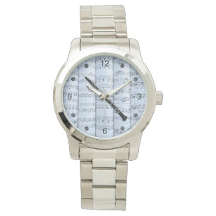 Oboe ~ Rolled Sheet Music ~ Blue Tint Background ~ Watch