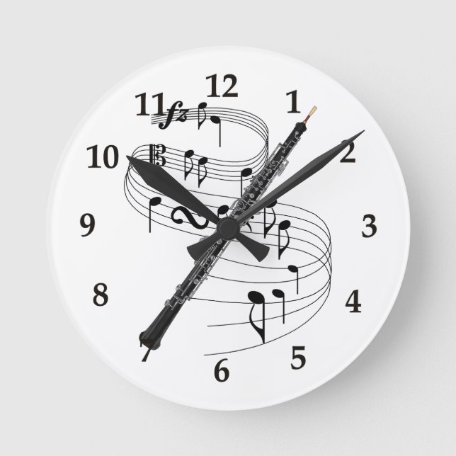 Oboe Round Clock (Front)