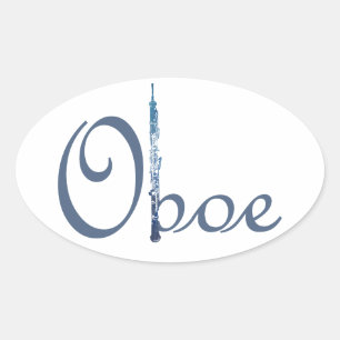 Oboe Script Oval Sticker