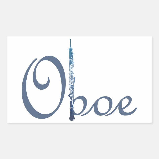 Oboe Script Rectangular Sticker (Front)