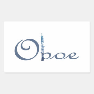 Oboe Script Rectangular Sticker
