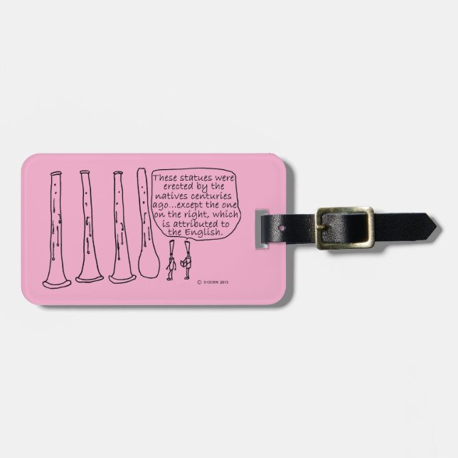 Oboe Statues Luggage Tag (Front Horizontal)