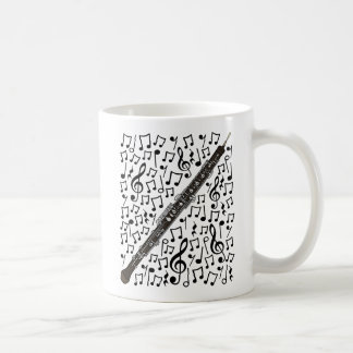 Oboe With Musical Notes, Oboist Woodwind Musician Coffee Mug