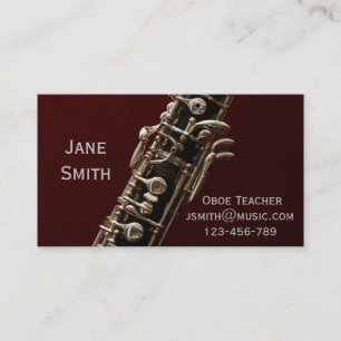 Oboe woodwind instrument music tutor business card