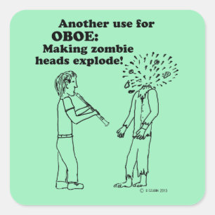 Oboe Zombie Explode Square Sticker