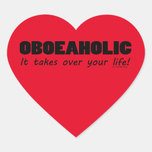 Oboeaholic Life Heart Sticker