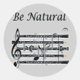 Oboists Know How to B Natural Classic Round Sticker