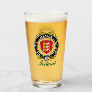 O'Brien/Brien Irish Shield Personalised Beer Glass