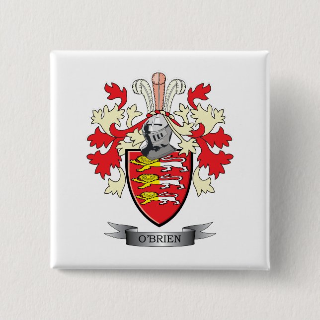 O'Brien Coat of Arms 15 Cm Square Badge (Front)