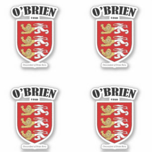 O'Brien Crest Irish Translation & Meaning (x4)