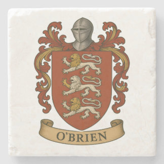 O'Brien Family Crest Keychain Stone Coaster