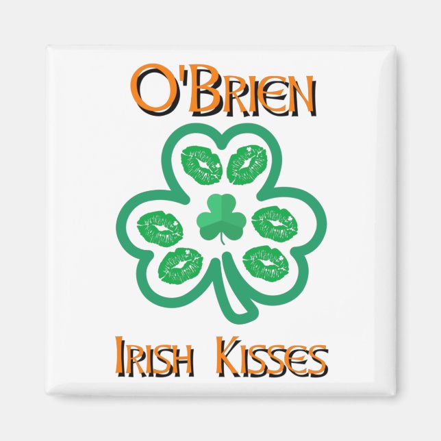 O'Brien Irish Kisses Clover Shamrocks Lips Magnet (Front)
