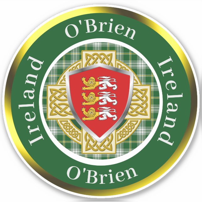 O'Brien Irish Shield & Celtic Cross Personalised (Front)