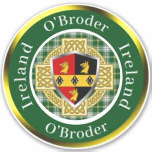 O'Broder Irish Shield & Celtic Cross Personalised