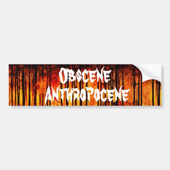Obscene Anthropocene Climate Change Bumper Sticker (Front)
