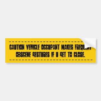 Obscene Driving Gestures Bumper Sticker
