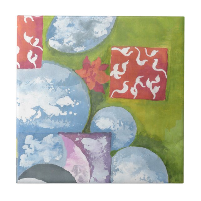 Observance Folk Art by AnyaC 2 Ceramic Tile (Front)