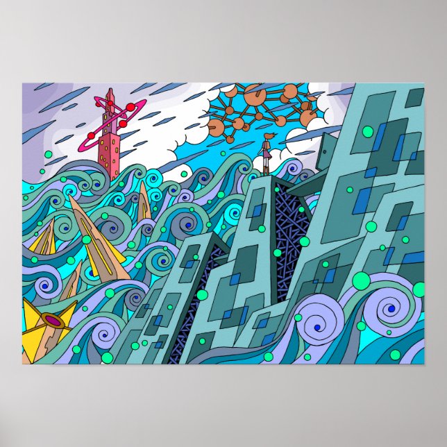 Observer on the waves. poster (Front)