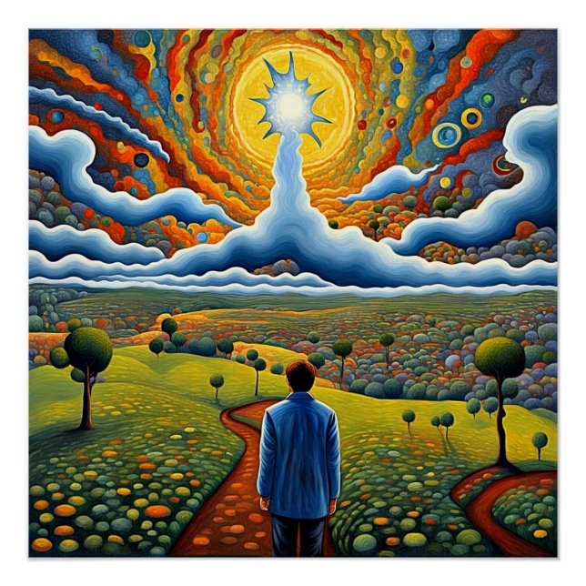 Observing Celestial Explosion Poster (Front)