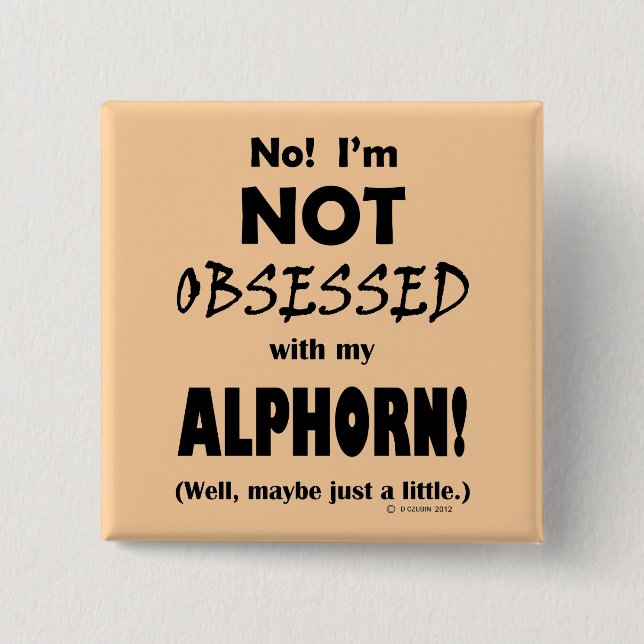 Obsessed Alphorn 15 Cm Square Badge (Front)